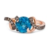 Thumbnail Image 1 of Le Vian Wrapped In Chocolate Natural Blue Topaz Ring 1/4 ct tw Diamonds 14K Strawberry Gold