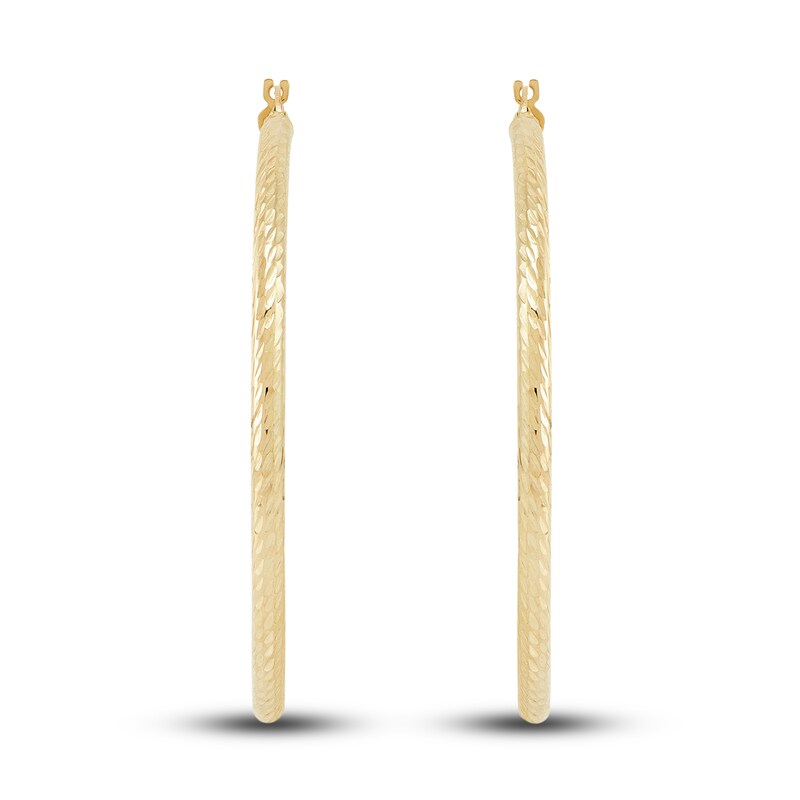 Main Image 2 of Tube Hoop Earrings 10K Yellow Gold 50mm