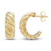 Hollow Hoop Earrings 10K Yellow Gold 16mm