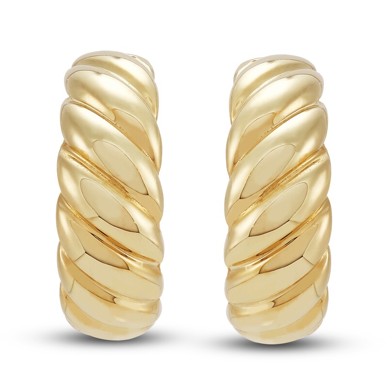 Hollow Hoop Earrings 10K Yellow Gold 16mm