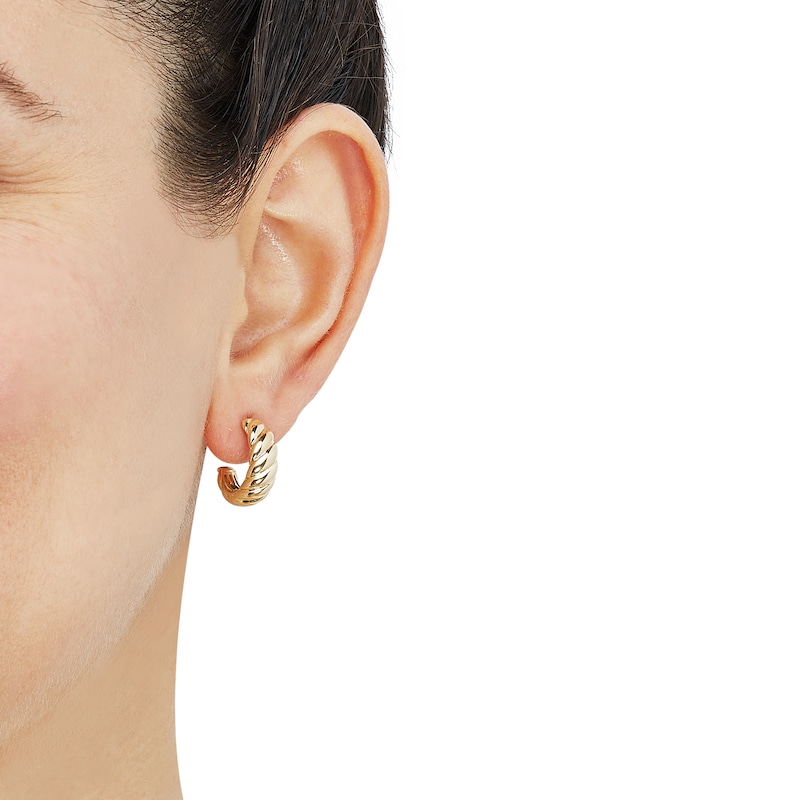 Hollow Hoop Earrings 10K Yellow Gold 16mm