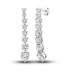 Diamond Linear Earrings 3 ct tw Round 14K White Gold