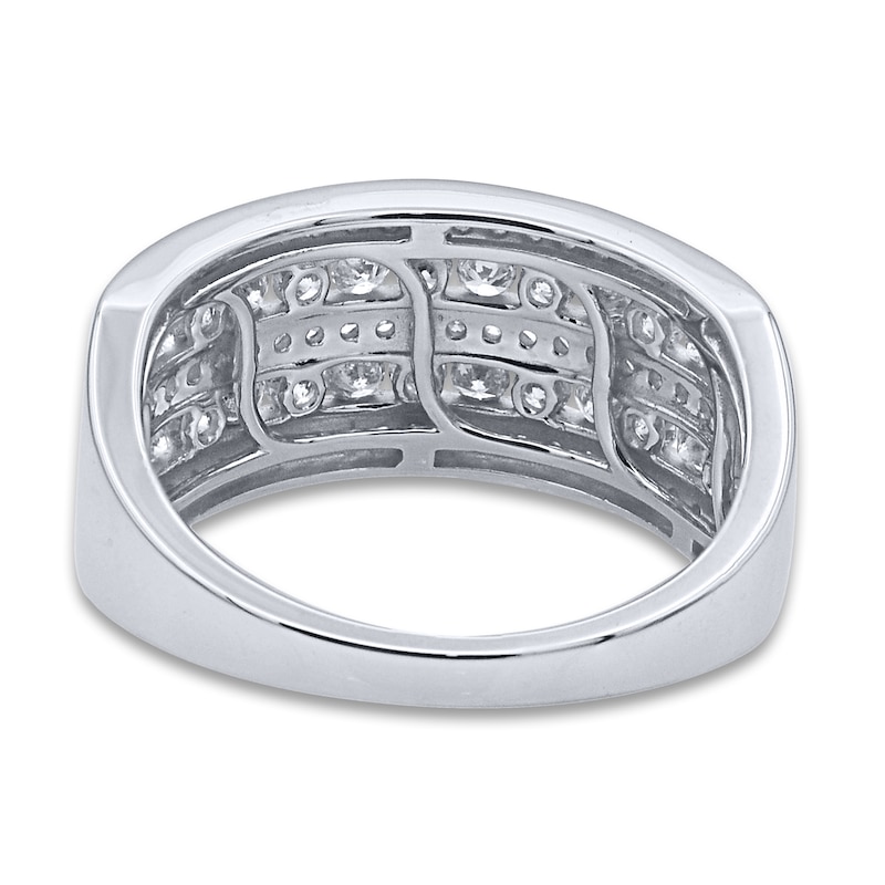 Main Image 3 of Diamond Multi-Row Anniversary Band 1 ct tw Round 14K White Gold