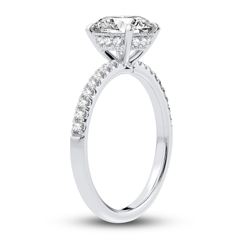 Lab-Created Diamond Engagement Ring 2-1/4 ct tw Round 14K White Gold