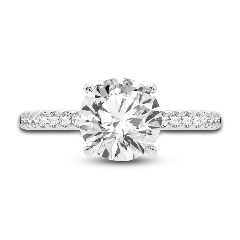 Lab-Created Diamond Engagement Ring 2-1/4 ct tw Round 14K White Gold