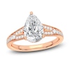 Thumbnail Image 1 of Lab-Created Diamond Engagement Ring 2-1/3 ct tw Pear/Round 14K Rose Gold