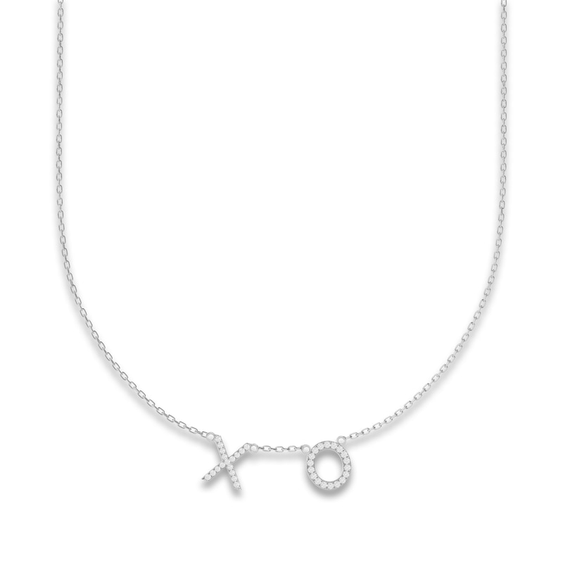 Juliette Maison Diamond Station Name Necklace 1/4 ct tw Round 10K White Gold