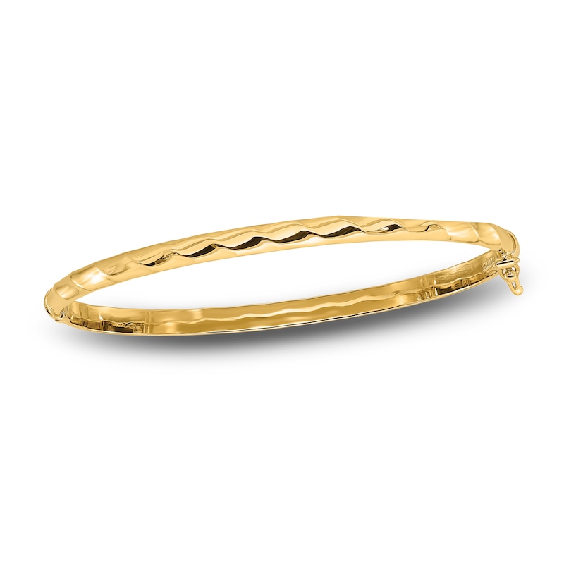 Twisted Bangle Bracelet 10K Yellow Gold 7.5"