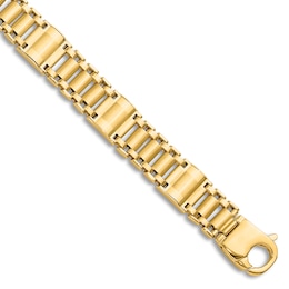 Men's High-Polish Link Chain Bracelet 14K Yellow Gold 8.5&quot;