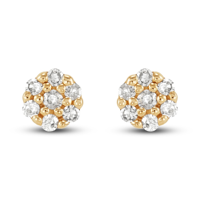 Main Image 1 of Diamond Earrings 1/20 ct tw Round 14K Yellow Gold