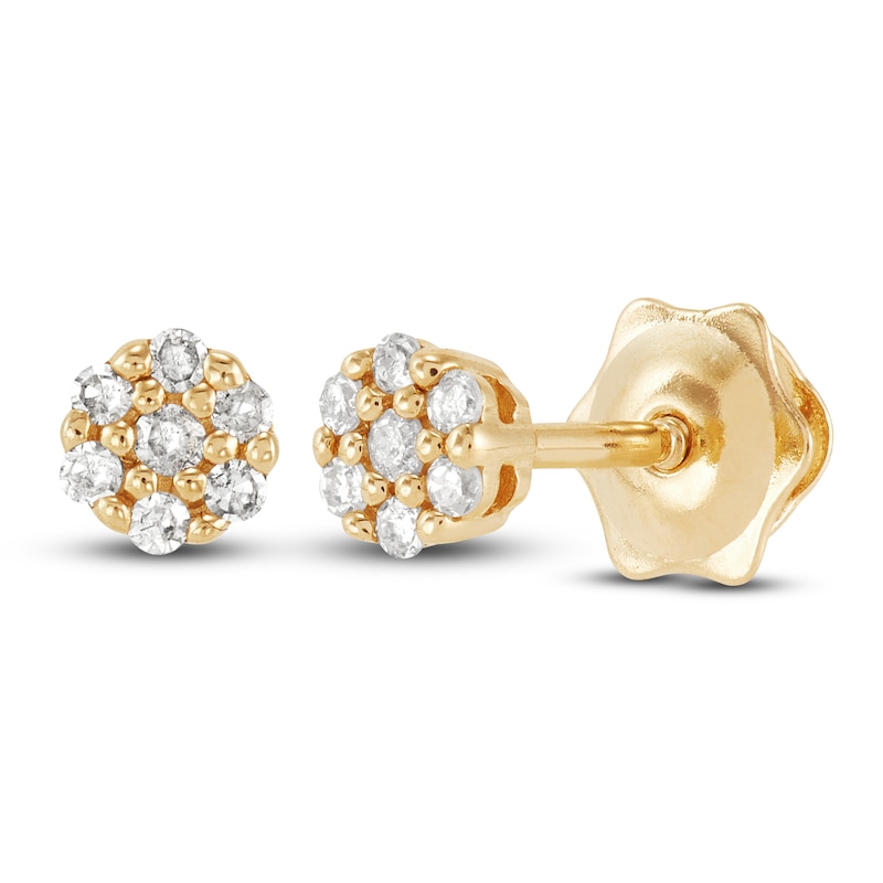 Main Image 2 of Diamond Earrings 1/20 ct tw Round 14K Yellow Gold