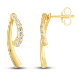 Diamond Drop Dangle Earring/Jacket 1/4 ct tw Round 14K Yellow Gold
