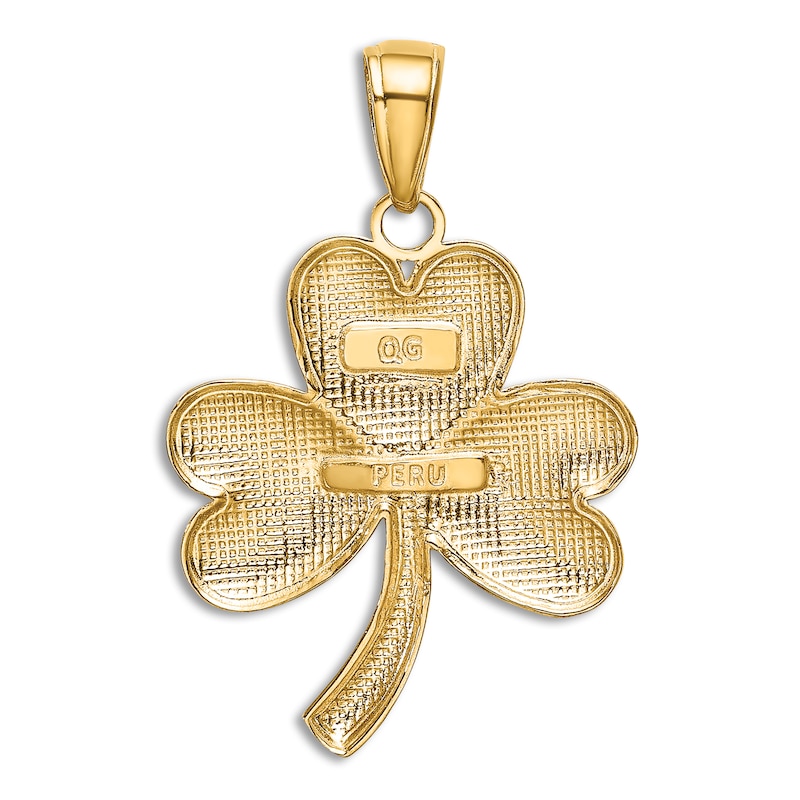 Main Image 3 of Shamrock Charm 14K Yellow Gold