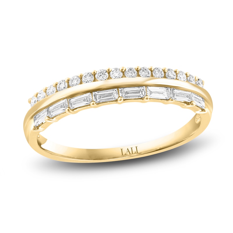 Main Image 1 of LALI Jewels Diamond Ring 3/8 ct tw Round/Baguette 14K Yellow Gold