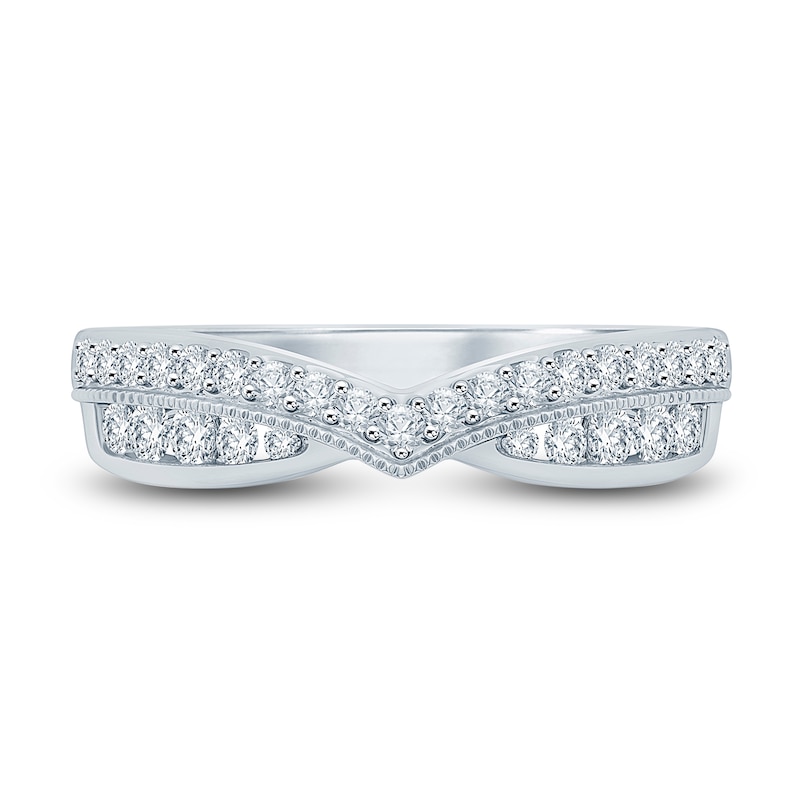 Main Image 3 of Diamond Contour Anniversary Band 1/2 ct tw Round 14K White Gold