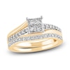 Thumbnail Image 0 of Diamond Bridal Set 3/4 ct tw Princess/Round 14K Yellow Gold