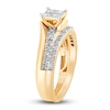Thumbnail Image 1 of Diamond Bridal Set 3/4 ct tw Princess/Round 14K Yellow Gold