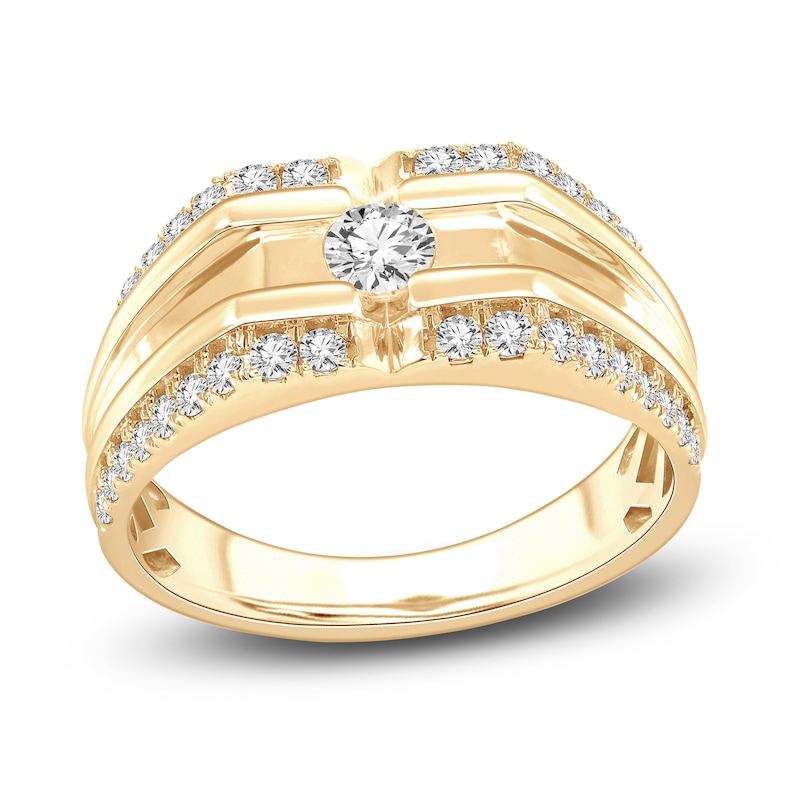 Main Image 1 of Men's Diamond Ring 1 ct tw Round 14K Yellow Gold