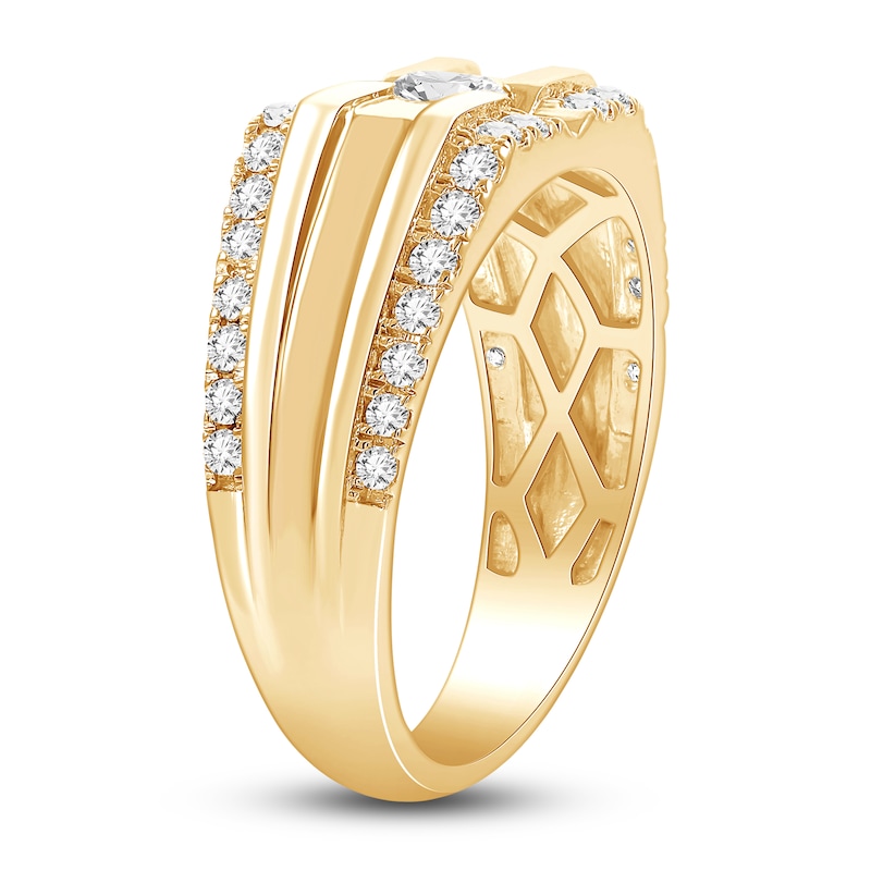Main Image 2 of Men's Diamond Ring 1 ct tw Round 14K Yellow Gold