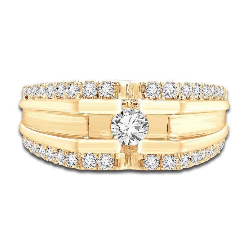 Main Image 3 of Men's Diamond Ring 1 ct tw Round 14K Yellow Gold