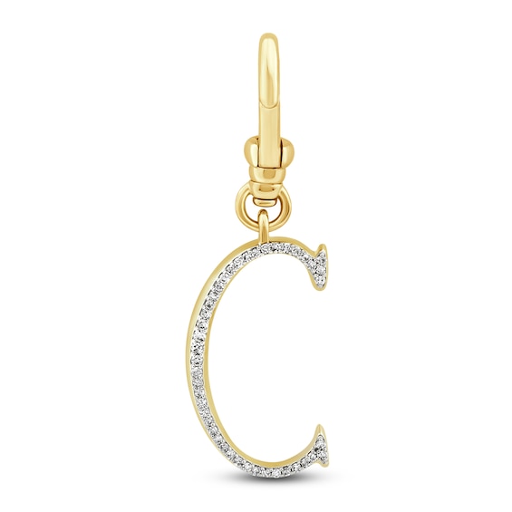 Charm'd by Lulu Frost Diamond Letter C Charm 1/15 ct tw Pavé Round 10K Yellow Gold