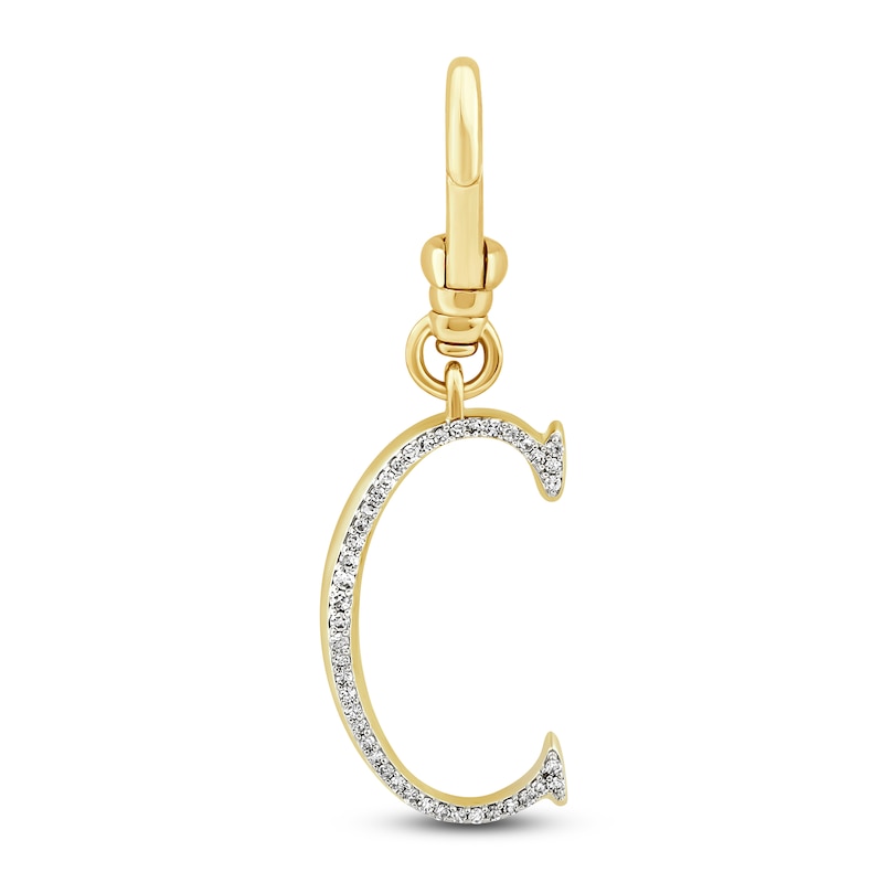 Main Image 1 of Charm'd by Lulu Frost Diamond Letter C Charm 1/15 ct tw Pavé Round 10K Yellow Gold