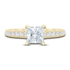 Thumbnail Image 3 of Diamond Hidden Halo Engagement Ring 1-1/2 ct tw Princess/Round 14K Yellow Gold