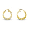 Thumbnail Image 0 of Italia D'Oro Polished Diamond-Cut Hoop Earrings 14K Yellow Gold