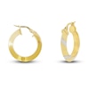 Thumbnail Image 1 of Italia D'Oro Polished Diamond-Cut Hoop Earrings 14K Yellow Gold
