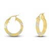 Thumbnail Image 2 of Italia D'Oro Polished Diamond-Cut Hoop Earrings 14K Yellow Gold