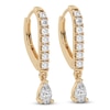 Thumbnail Image 1 of Diamond Drop Earrings 3/8 ct tw Pear/Round 14K Yellow Gold