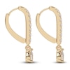 Thumbnail Image 2 of Diamond Drop Earrings 3/8 ct tw Pear/Round 14K Yellow Gold