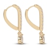 Thumbnail Image 3 of Diamond Drop Earrings 3/8 ct tw Pear/Round 14K Yellow Gold