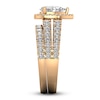 Thumbnail Image 3 of Diamond Halo Bridal Set 2 ct tw Pear/Round 14K Rose Gold