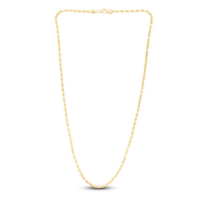 Main Image 2 of Solid Diamond-Cut Rope Chain Necklace 14K Yellow Gold 18" 3.0mm
