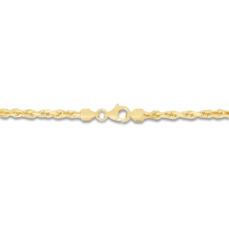 Main Image 3 of Solid Diamond-Cut Rope Chain Necklace 14K Yellow Gold 18" 3.0mm