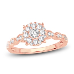 Diamond Engagement Ring 1/2 ct tw Round 14K Rose Gold