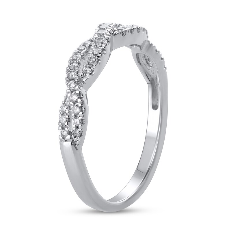 Main Image 2 of Diamond Twist Anniversary Band 1/4 ct tw Round 14K White Gold