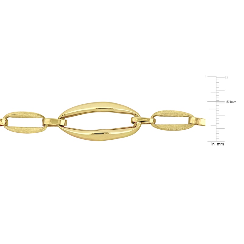 High-Polish Oval Link Bracelet 14K Yellow Gold 7.5"