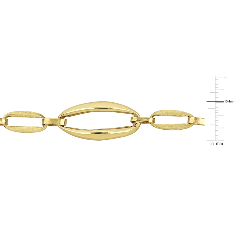 Main Image 3 of High-Polish Oval Link Bracelet 14K Yellow Gold 7.5"
