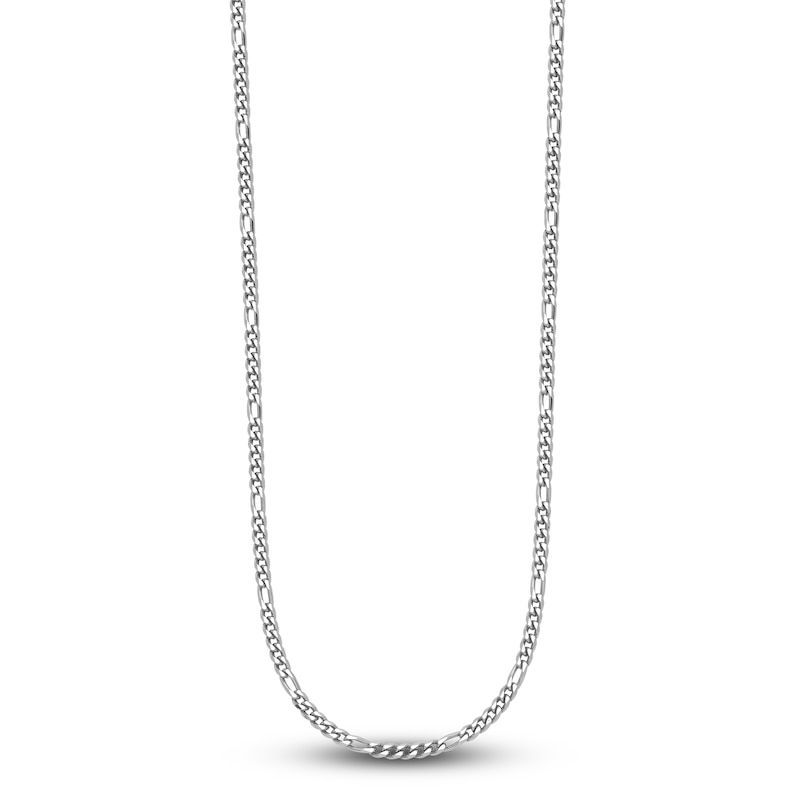Main Image 1 of Solid Figaro Chain Necklace Platinum 20" 2.5mm