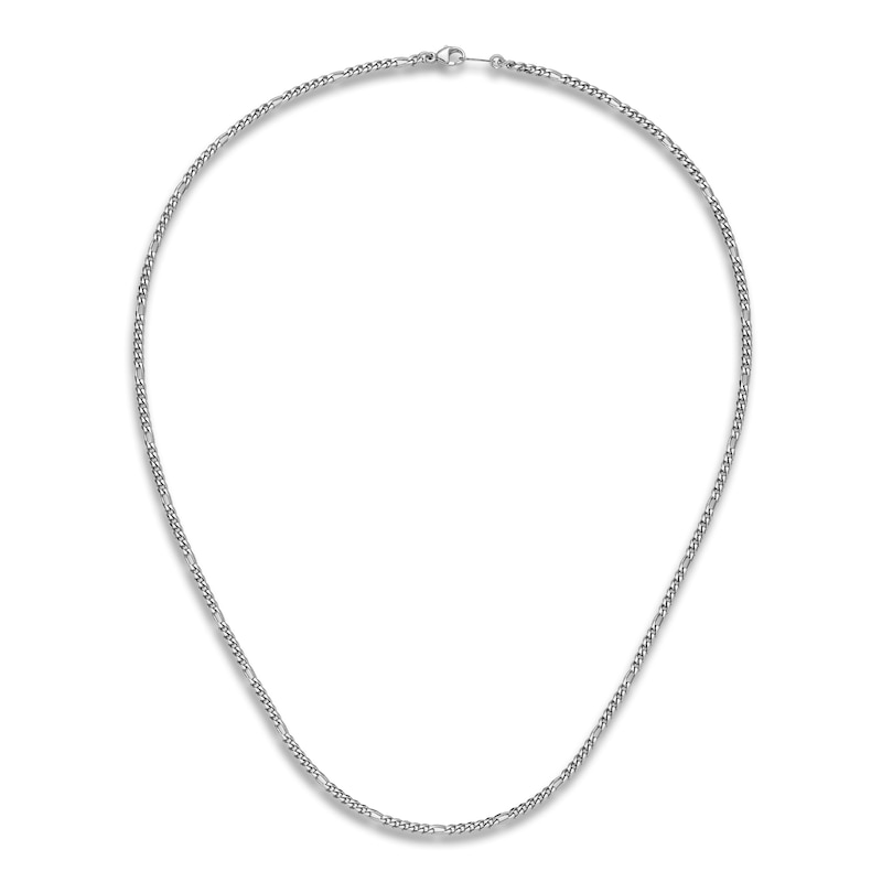 Main Image 2 of Solid Figaro Chain Necklace Platinum 20" 2.5mm