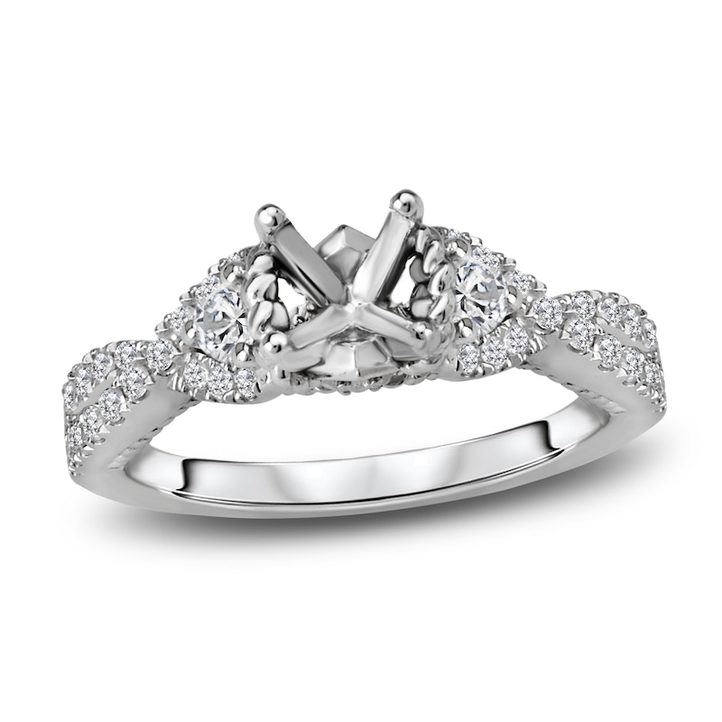 Main Image 1 of Diamond Engagement Ring Setting 1/2 ct tw Round Platinum