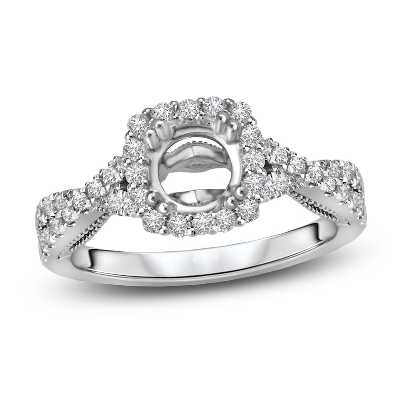 Main Image 1 of Diamond Engagement Ring Setting 1/2 ct tw Round Platinum