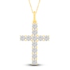Thumbnail Image 1 of Diamond Cross Pendant Necklace 1-1/4 ct tw 14K Yellow Gold