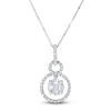 Thumbnail Image 1 of Princess, Marquise & Round-Cut Diamond Pendant Necklace 1/2 ct tw 14K White Gold 18"
