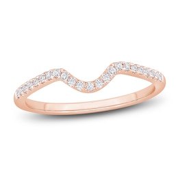 High-Polish Diamond Contour Wedding Band 1/5 ct tw 14K Rose Gold
