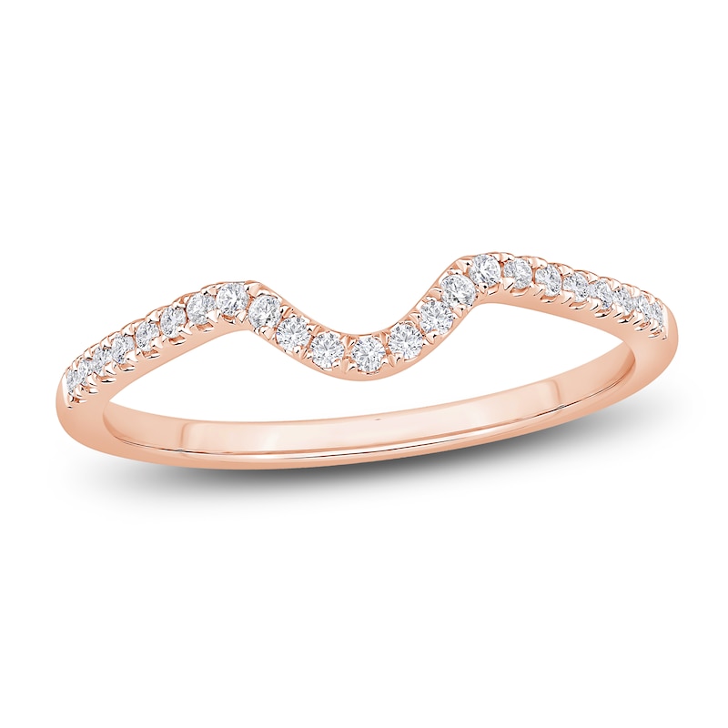 Main Image 1 of High-Polish Diamond Contour Wedding Band 1/5 ct tw 14K Rose Gold