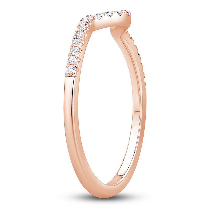 Main Image 2 of High-Polish Diamond Contour Wedding Band 1/5 ct tw 14K Rose Gold