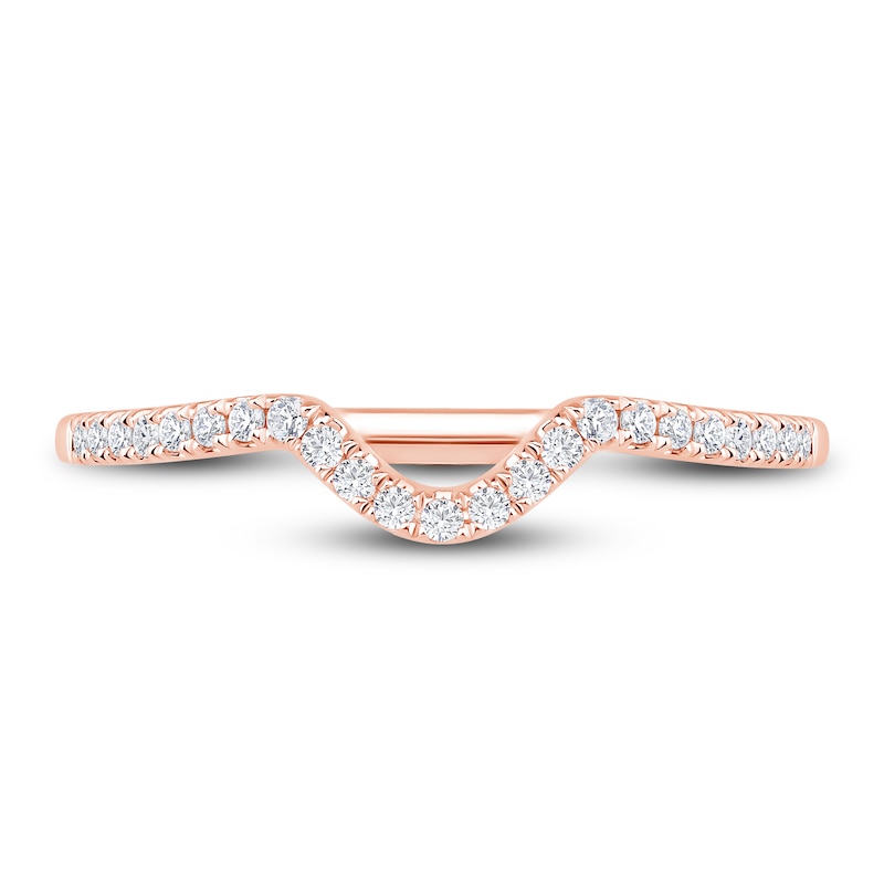 Main Image 3 of High-Polish Diamond Contour Wedding Band 1/5 ct tw 14K Rose Gold